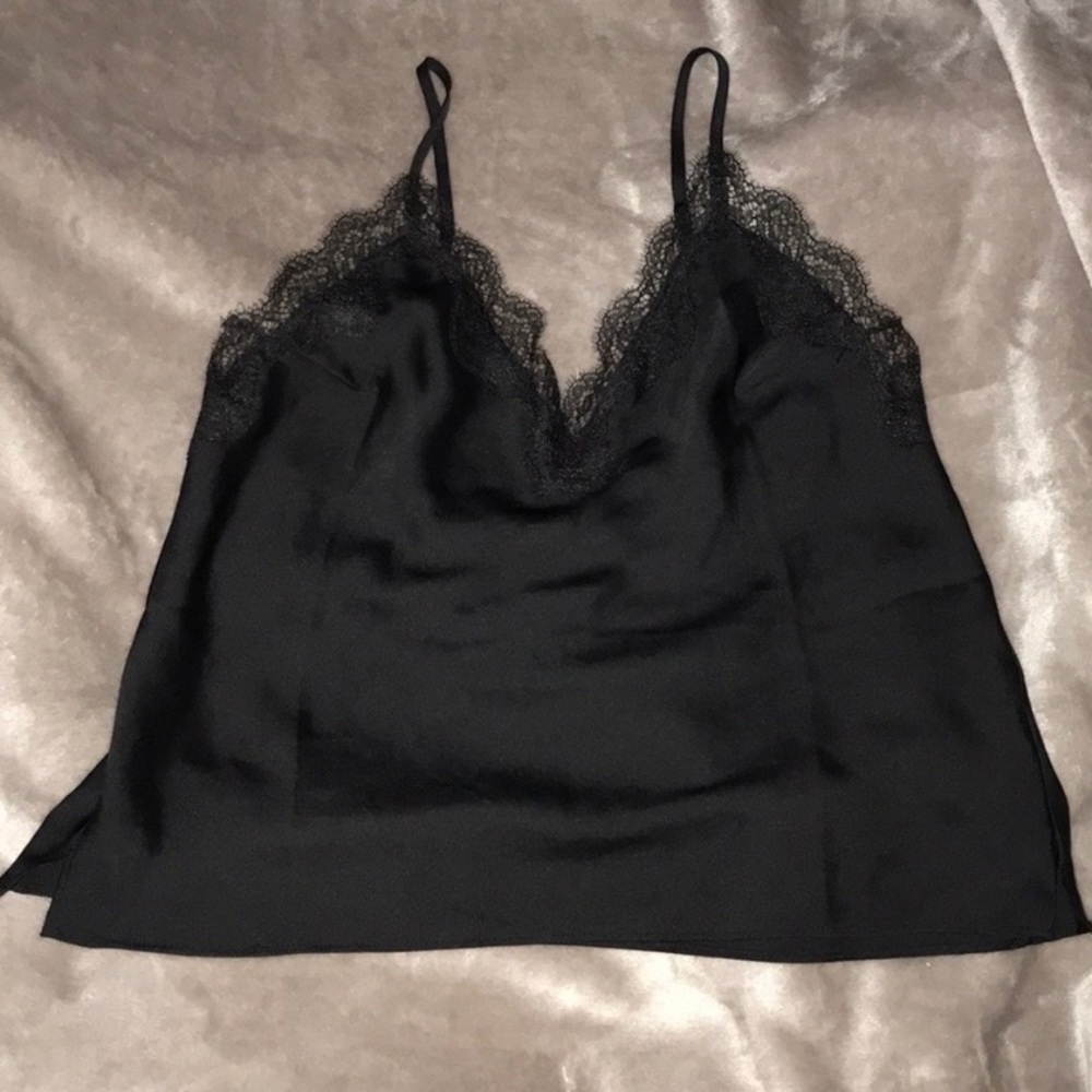 Victoria’s Secret Black Lace Satin Cami Set